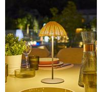 Lumisky Lampe de table sans fil polyrotin blanc dimmable FAROE H30cm