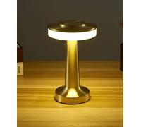 Lampe De Table Sans Fil Pour Chambre À Coucher Salon, Lampe De Chevet Portable À Piles Avec Contrôle Tactile, Veilleuse Rechargeable 3 Couleurs À Gradation Continue [Classe Énergétique A],D'or
