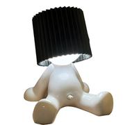 Lampe de table Shy Boy, lampe de table Shy Boy, lampe créative « A Little Shy Man », cadeau de Noël et de Saint-Valentin, cadeau éléphant blanc pour adultes, lampe de table Shy Boy (noir)