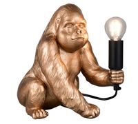 Lampe de table singe doré Lampe d'appoint rétro figure animale Lampe de table dorée, interrupteur à câble, douille E14, LxlxH 15x22x23 cm