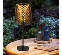 Lampe de table solaire à LED Jardin Lampe de table solaire pour extérieur Balcon Lampe de table solaire en métal, noir, effet lumineux, 1x LED 3000K, DxH 18x50cm