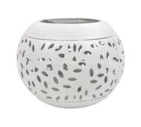 Lampe de table solaire d'extérieur - Lampe de table solaire pour terrasse - Étanche - Boule ronde en céramique antique - Décoration de patio - Lampe solaire simulée pour cour, balcon, jardin, patio