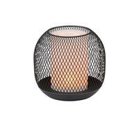 Lampe de table solaire Grundig - Lanterne en métal noir - 13x14 cm