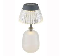 Lampe de table solaire lampe de table lampe de jardin batterie verre satiné LED H 27 cm