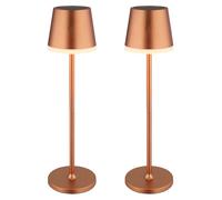 Lampe de table solaire Lampe d'extérieur LED champagne Batterie Lampe de jardin Lampe de terrasse, métal plastique satiné, protégé contre les éclaboussures, blanc chaud, H 41 cm, 2er Set
