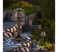 Lampe de table solaire lampe d'extérieur LED lampe de terrasse piquet de sol décoration de jardin, cuivre, DxH 13,8x27 cm
