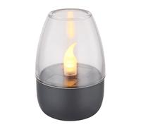 Lampe de table solaire LED décoration solaire jardin lumière décorative résistant aux intempéries, terrasse batterie IP44 acier inoxydable gris clair, LED blanc chaud, DxH 6x9cm