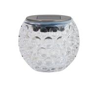 Lampe de table solaire LED - EZSOLAR - Verre craquelé - Blanc chaud - Batterie rechargeable