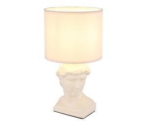 Lampe de table statue lampe de table en céramique sculpture César lampe de chevet abat-jour textile crème, 1x douille E14, PxH 17,5x33 cm