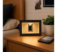Lampe De Table Style Backrooms en Bois, Effet Miroir Infini, Noir Mat, Boîte À Lumière Dambiance, Décoration De Bureau Esthétique pour Salle De Jeux, Chambre Ou Dortoir