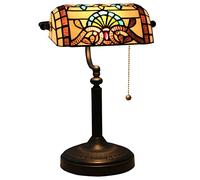 Lampe de Table Style banquier Vintage Baroque en vitrail avec Base en Alliage, Lampe de Chevet en Perles de Cristal Antiques pour Salon, Chambre à Coucher, Bureau, décoration de la Maison