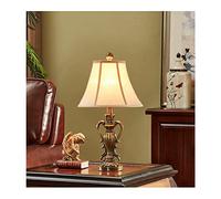 Lampe de table style ferme avec abat-jour en tissu, lampe de bureau de style traditionnel, lampe de chevet rustique vintage, décoration pour salon, chambre, table de chevet ou bureau (Couleur : Blan