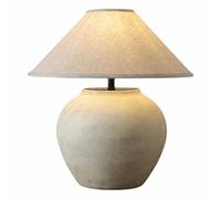 Lampe de table style ferme du Sud-Ouest, 50 cm de haut, en céramique, style mijoteuse, abat-jour tambour en tissu rustique, décoration pour salon, chambre à coucher, table de chevet, bureau à do