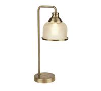 Lampe De Table Style Jugendstil 45 Cm En Laiton Antique Clair E27 Verre Métal