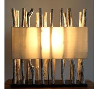 Lampe de Table / Table LampeTabanan, Fait à la Main à Bali Matériau Naturel Unique, Bois Flotté, Coton - Modèle Tabanan, Boisdedérive, 54x52x18 cm, Natureelights, Lampes de Table en Matériau Naturel