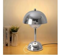 Lampe de table tactile - ESTAMPILLE - 3 niveaux de luminosité - 30x12x18 cm - Argenté - Forme champignon