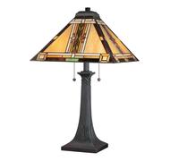 Lampe De Table Tiffany Style 63,1 Cm 2X E27 Avec Interrupteur À Tirette
