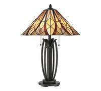 Lampe De Table Tiffany Verre Bronze H 64,6 Cm E27