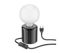Lampe de table TIPO porcelaine ronde noire boule incl. E27 G125 lampe extra [EEK: D]