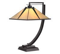 Lampe de Table Tischleuchte Vitrail Métal 55 CM Haut E27 en Bronze Tiffany Style