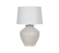 Lampe de table Traditionnelle Abat-jour Tambour Base en Céramique Crème Caine