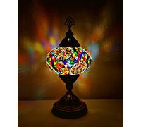 Lampe de table turque faite à la main Éclairage d'ambiance Lampe de nuit orientale Cercles multicolores