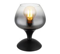 Lampe de table verre fumé Lampe de chevet noire Lampe de salon Lampe de table, 1x LED 7W 806Lm blanc chaud, DxH 15x20,5 cm