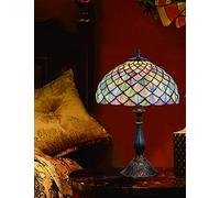 Lampe de table Vintage de 12 pouces en verre teinté pastoral Lampe de chambre à coucher Lampe de chevet