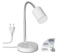Lampe de table WAIKA col de cygne interrupteur blanc mat + ampoule LED blanche 3 [EEK: F]