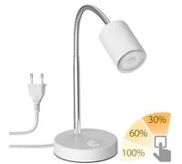 Lampe de table WAIKA col de cygne interrupteur blanc mat + GU10 LED PAR16 blanc [EEK: G]