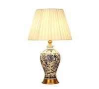 WLLWHF lampe de table Lampe de Table chinoise en porcelaine bleue et blanche, rétro en céramique, lampe de chevet for salon et chambre à coucher, lampe de lecture for étude, nouvelle collection