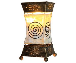 Lampe de table XENIA crème, Lumière de dècoration en métal et résine