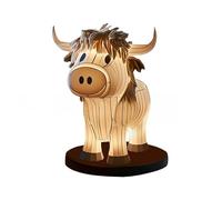 Lampe de Table Yak, Veilleuse en Résine, Petite Lampe de Table Yak avec Port USB, Veilleuse Portable en Forme de Bétail, Lampes de Table de Chevet en Forme D'animal de Vache pour