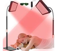 Lampe de thérapie par lumière rouge pour le visage, double longueurs d'onde 660 nm/850 nm, 100 lumières LED avec luminosité et minuterie réglables, col de cygne flexible à 360°, usage domestique pour