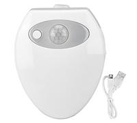Lampe de Toilette, Capteur de Mouvement, Double LED, Lumière de Cuvette de Toilette en Céramique, Changement de Couleur Automatique, Veilleuse