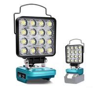 Lampe de travail 16 LED 1800 lumens avec port USB rechargeable | 16 LED haute luminosité, 1800 lumens de sortie, pas d'angle mort, idéal pour les chantiers de construction