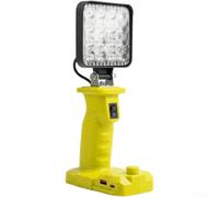 Lampe de Travail 16LED 1500LM Compatible 18V P107 | Matériau ABS , design compact jaune, pour résistance aux chocs, taille 13.2x7.5cm, usage pro