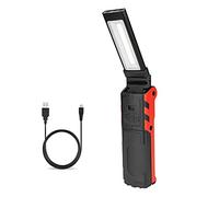 Lampe de travail à LED COB 80000 Lumens Torche à main rechargeable USB, Lampe travail d'inspection portable avec base magnétique et crochet suspension, Lampe de poche pour réparation voiture, Urgence