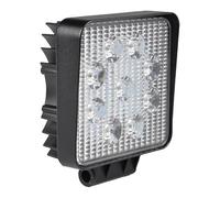 Lampe de travail carrée 12/24 V, 27 W et 1 800 lumens, IP67. Noir