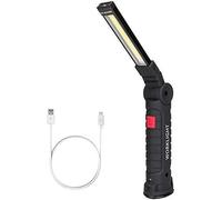 Lampe de Travail COB Baladeuse LED Ultra Lumineuse - Noir - Rechargeable - 5 Modes - Aimant et Crochet Rotatif