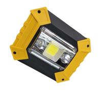 Lampe de Travail Cob Portable à Haute Luminosité, Légère, Jaune | Recharge Usb, Usage Main, Plastique, pour Urgence et Pelouse, Éclairage Extérieur Compact