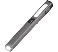 Lampe de travail COB rechargeable, étanche, 6 modes pour camping | Lampe de travail avec USB-C rechargeable, double source blanc/rouge, indicateur de batterie, clip magnétique, pour atelier