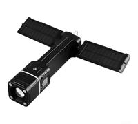 Lampe de travail COB rechargeable, lanterne solaire de camping avec batterie externe, lampe de poche magnétique pliable pour extérieur (blanc)