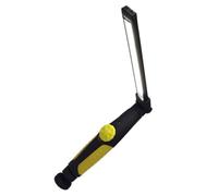 Lampe de Travail Cob Rechargeable Portable, Base 360°, Jaune | Poignée Ergonomique Antidérapante, Usage Atelier et Inspection, ABS Caoutchouc Cuivre, Charge USB