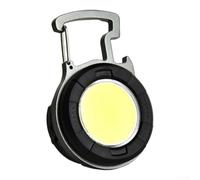 Lampe de travail COB rechargeable USB-C, lampe torche magnétique rotative à 180° avec modes rouge et blanc, décapsuleur et clip pour capuchon, mains libres noir (7 x 5 cm, noir)