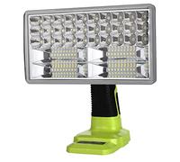 Lampe de travail Hipoke sans fil portable d'extérieur 30 W 3300 lm compatible avec Ryobi ONE+ 14,4 V-18 V Lithium-ion Ni-Cd Ni-Mh batterie P107 P108 (sans batterie)