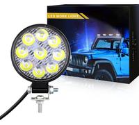 Lampe de travail intérieure pour camion 27W 9LED 12V/24V 6000K Flood Beam Bar Off-road Vehicle ATV Steering Fog Lamp White Light