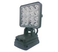 Lampe de travail LED 10,2 cm 16 LED Lampe portable compatible avec batterie Li-ion Port USB pour charger des appareils mobiles Construction ABS pour extérieur intérieur