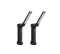 Lampe de Travail LED, 2 Pièces Baladeuse Magnétique Portable avec Base Aimantée et Crochet de Suspension, Rotation 360°, Lampe d’Inspection USB pour Garage, Atelier, Voiture et Camping