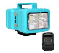Lampe de travail LED avec deux ports de charge USB, projecteur avant, projecteur arrière, construction ABS et batterie lithium-ion rechargeable (pour batterie BL1830)